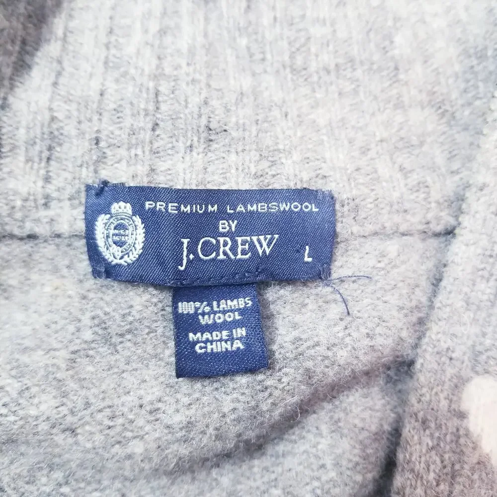 Premium Lambswool by J. Crew Argyle Full Zip Sweater